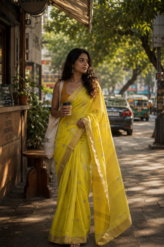 Surya Rekha Chanderi Handloom Silk Cotton Saree