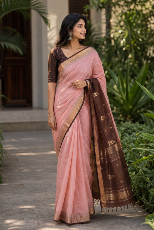 Mrinalika Chanderi Handloom Silk Cotton Saree
