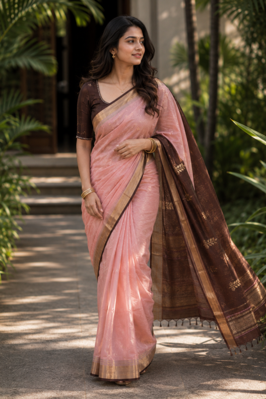 Mrinalika Chanderi Handloom Silk Cotton Saree