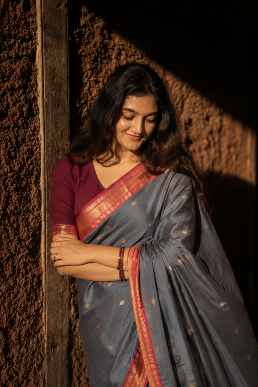Neel Madhavi Chanderi Handloom Silk Cotton Saree