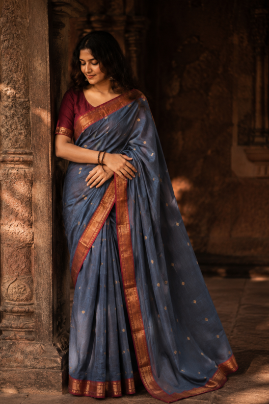 Neel Madhavi Chanderi Handloom Silk Cotton Saree