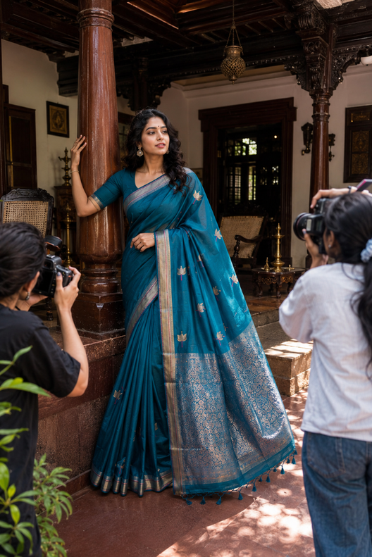 Neel Vasundhara Banarasi Katan Silk Saree