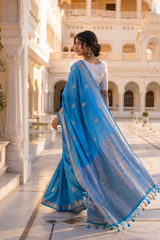 Neel Tara Banarasi Mashru Silk Saree