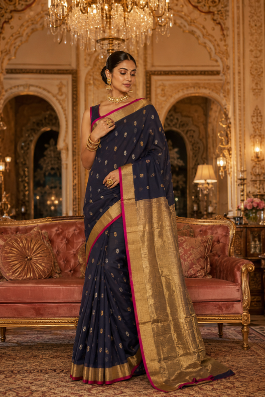 Rajneel Chanderi Handloom Silk Cotton Saree