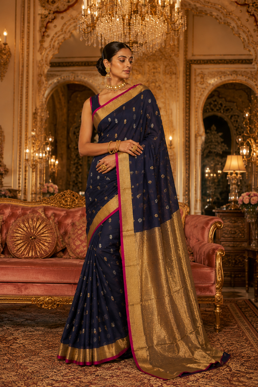 Rajneel Chanderi Handloom Silk Cotton Saree