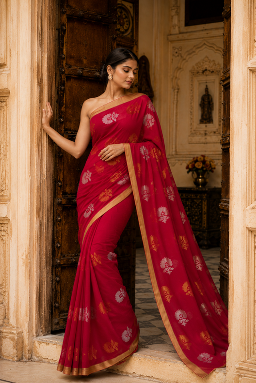 Rangpriya Chanderi Handloom Silk Cotton Saree