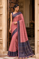 Gulab Neelam Banarasi Katan Soft Silk Saree