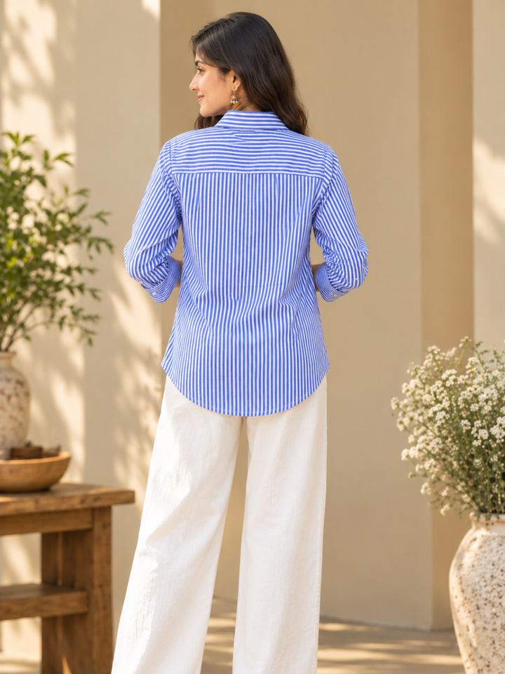 Striped Cotton Shirt for Women