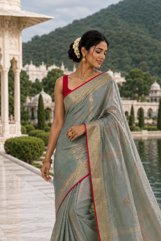 Mrinalini Banarasi Tussar Matka Silk Saree