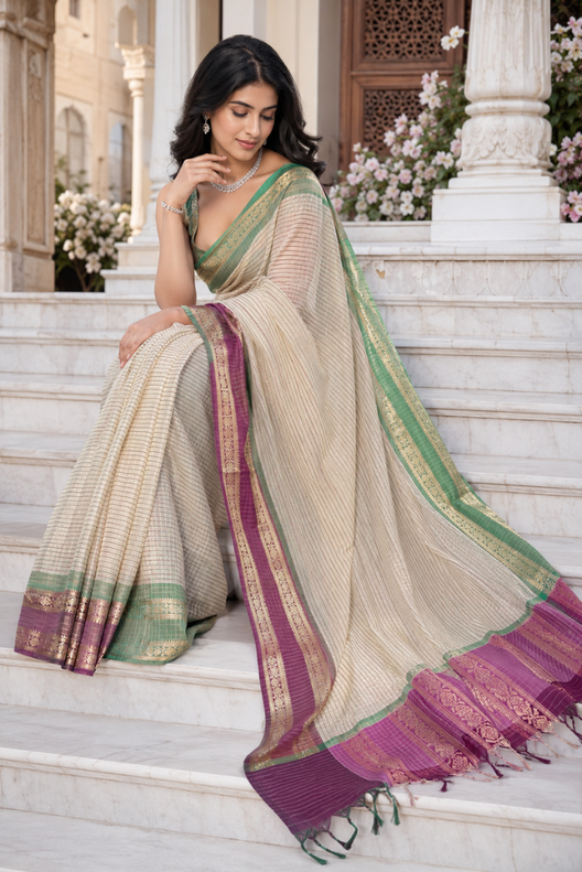 Vaidehi Banarasi Ganga Jamuna Silk Saree