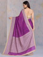 Banarasi Purple Tissue Silk Embroidered Saree