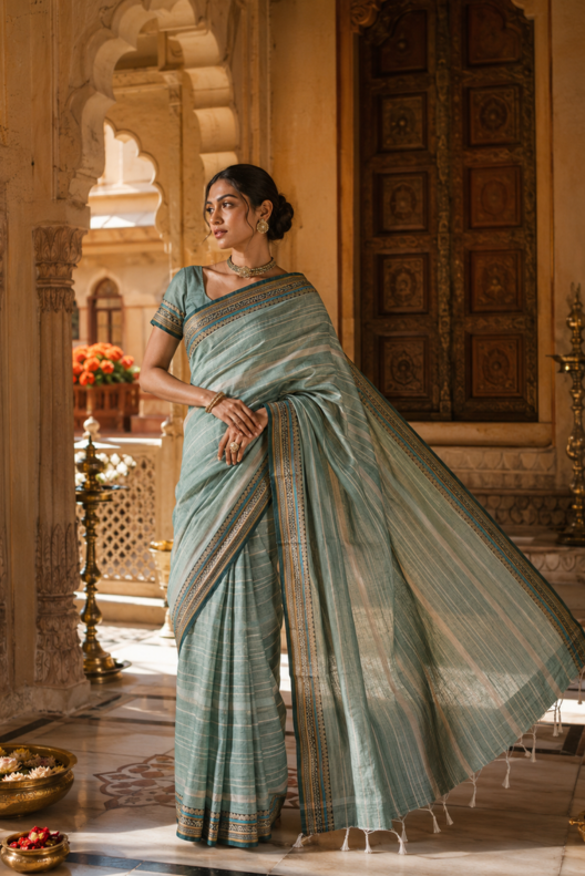 Neelvasini Narayanpet Cotton Saree