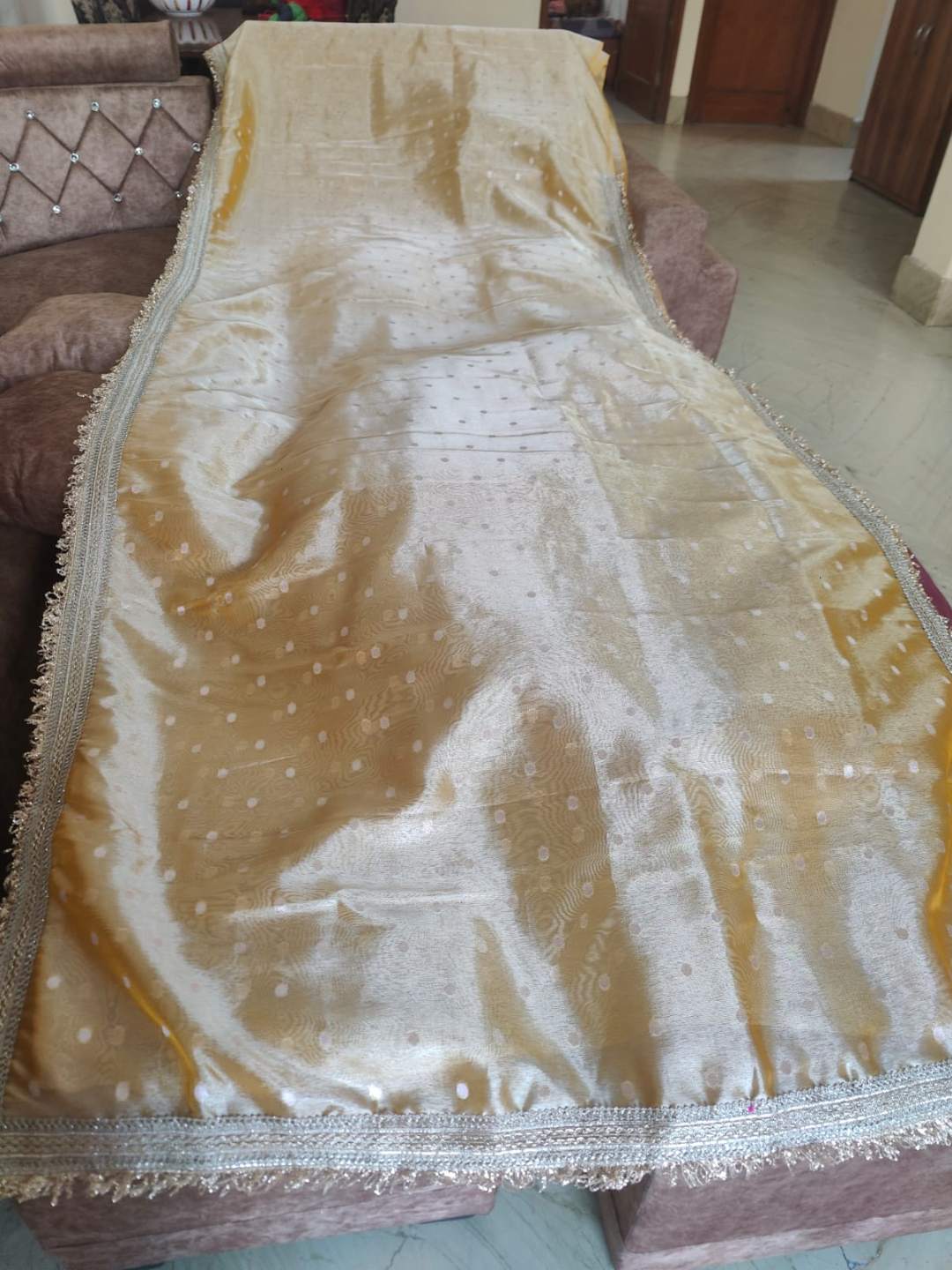 Banarasi Golden Tissue Silk Embroidered Saree