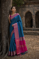 Neelkamal Katan Silk Check Saree