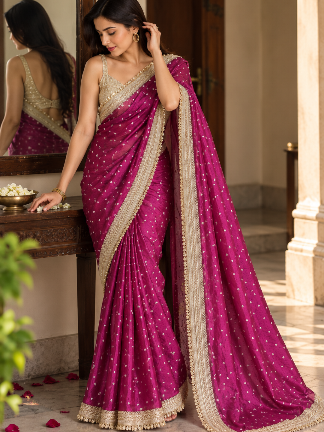 Banarasi Golden Tissue Silk Embroidered Saree