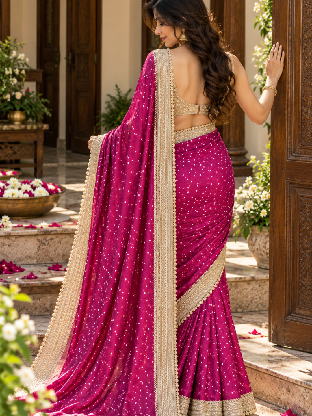 Banarasi Golden Tissue Silk Embroidered Saree