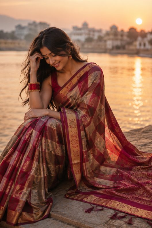 Rajvalli Banarasi Pattern Cotton Saree