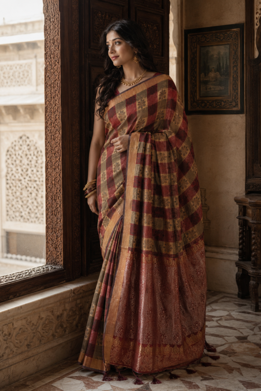 Rajvalli Banarasi Pattern Cotton Saree