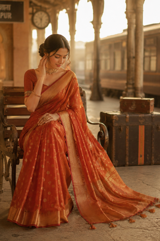 Suryakanti Banarasi Pattern Cotton Saree