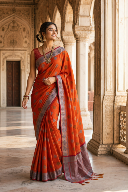 Arunika Banarasi Pattern Cotton Saree