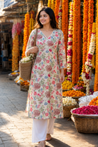 Pushpangani Floral Printed Cotton Kurti