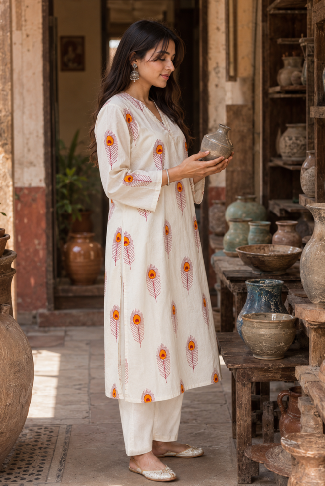 Mayurika Handblock Printed Cotton Kurti