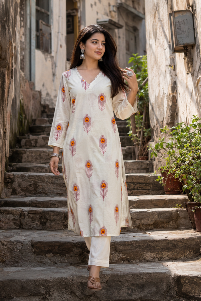 Mayurika Handblock Printed Cotton Kurti
