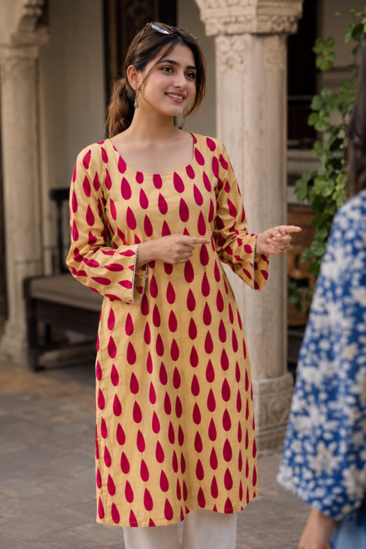 Rangtarang Handblock Printed Cotton Kurti