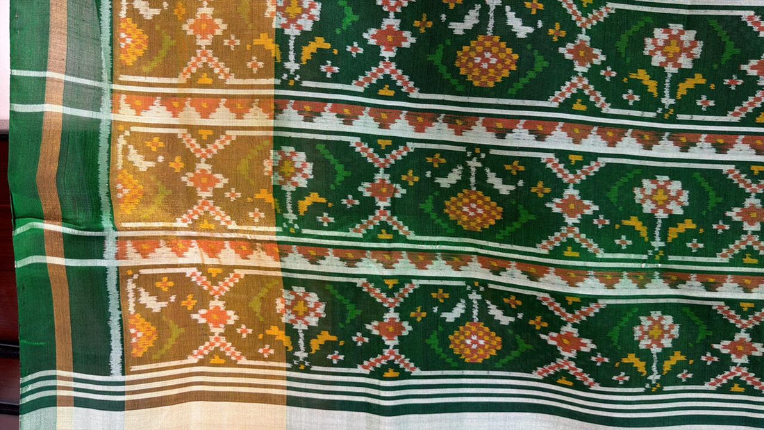 Green Patola Pure Mulberry Silk Saree