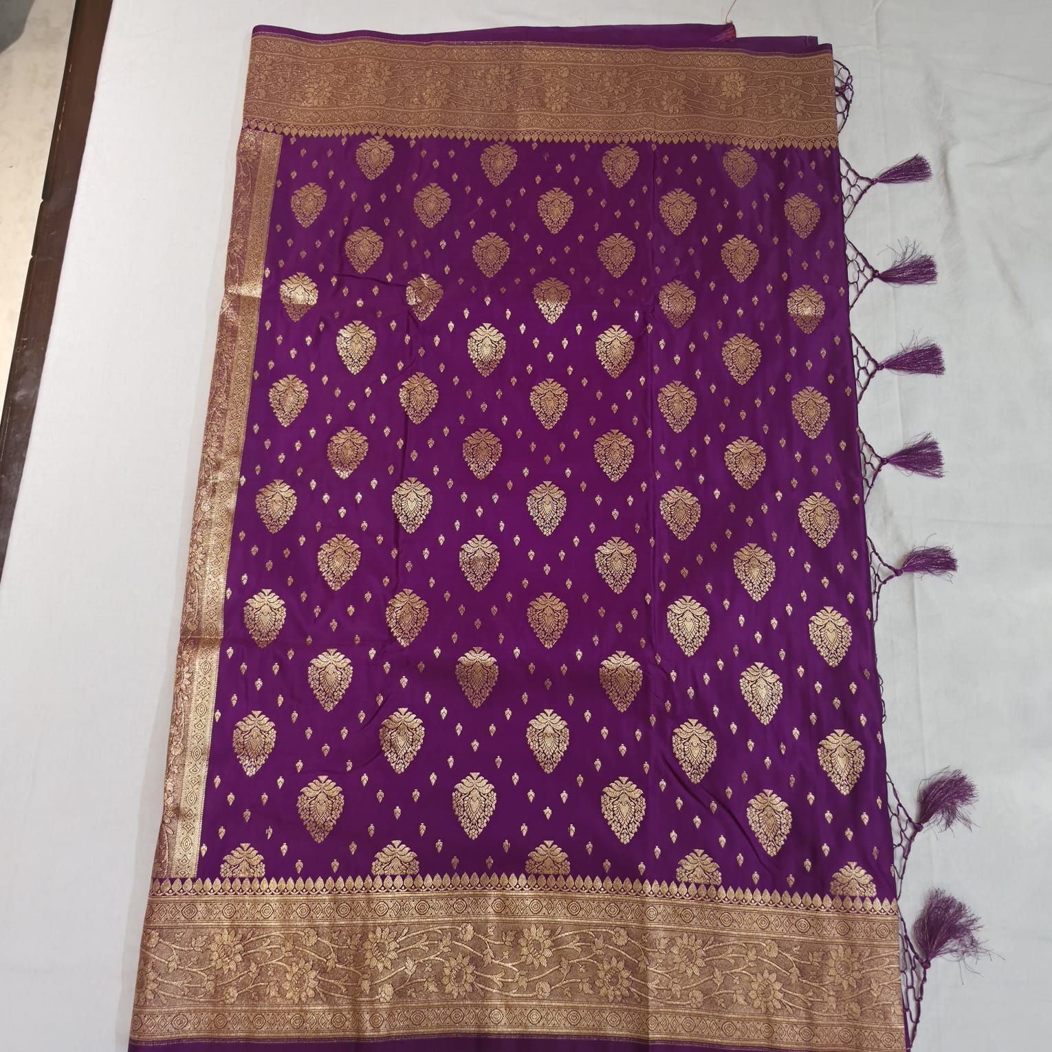 Violet Varnika Katan Silk Saree