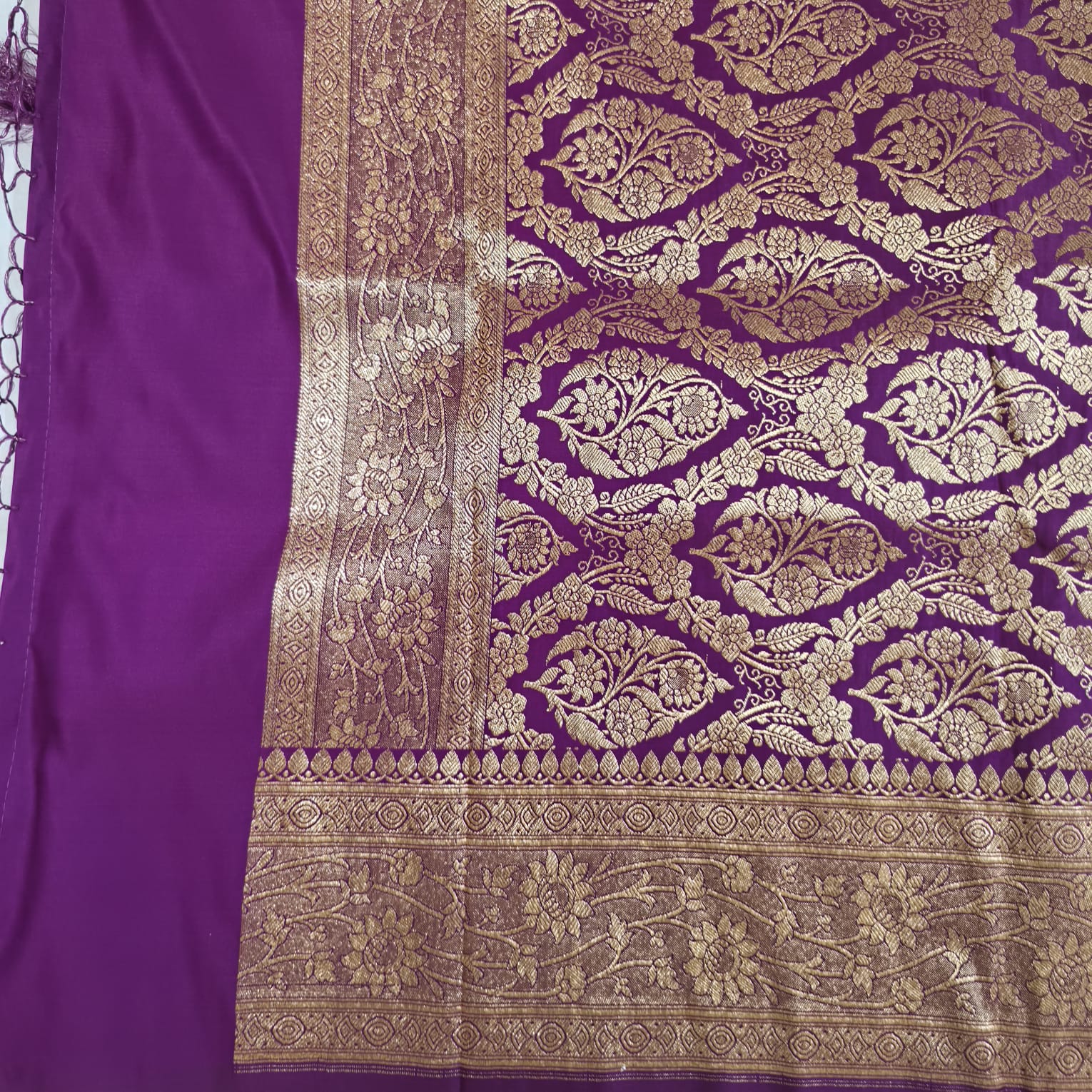 Violet Varnika Katan Silk Saree