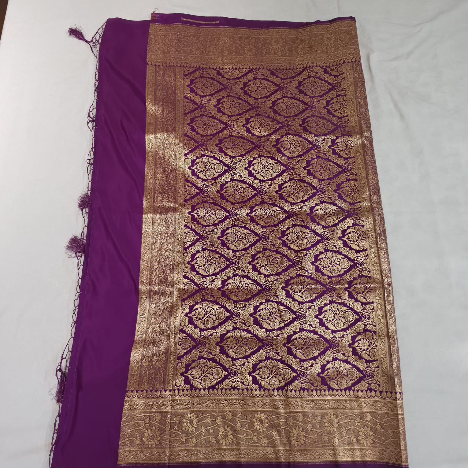 Violet Varnika Katan Silk Saree