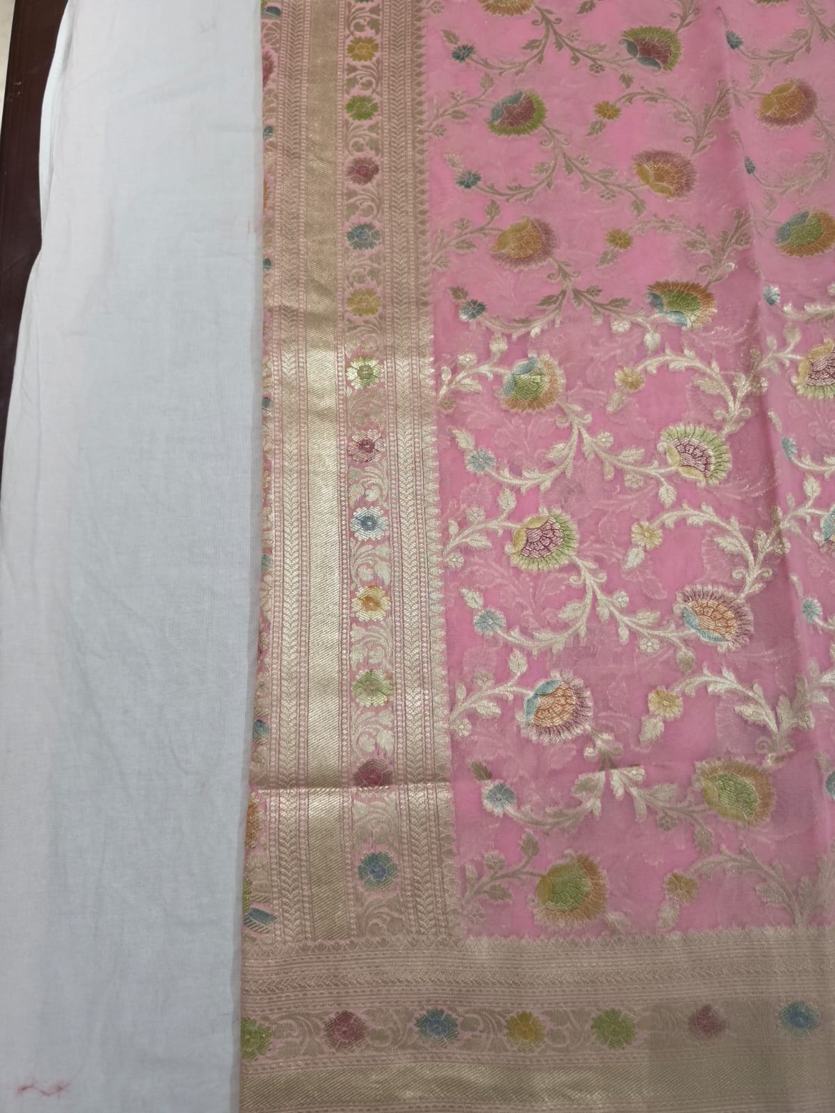 Gulrooh Banarasi Pure Silk Chiffon Saree