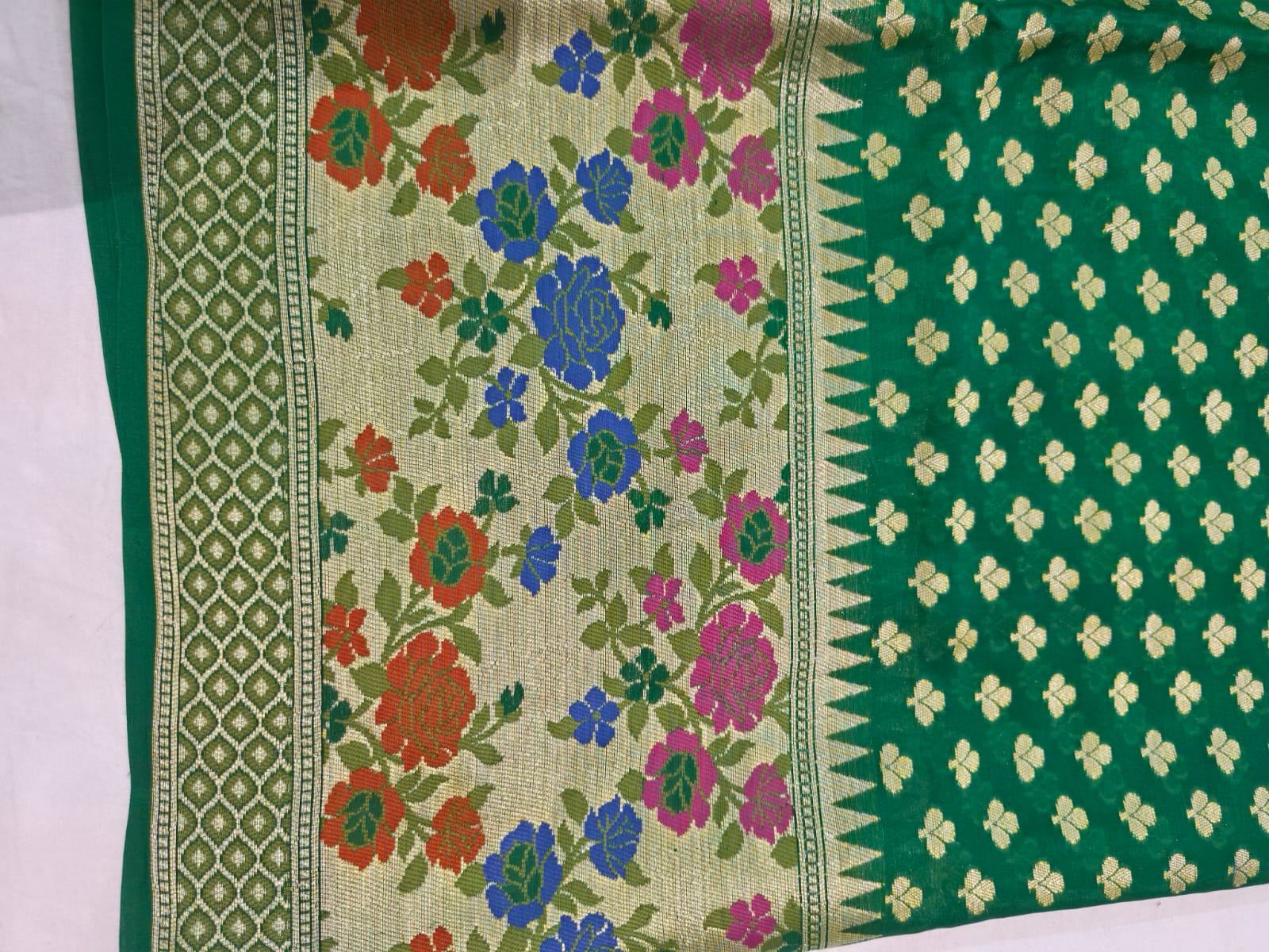 Harit Pushpa Banarasi Pure Silk Chiffon Saree