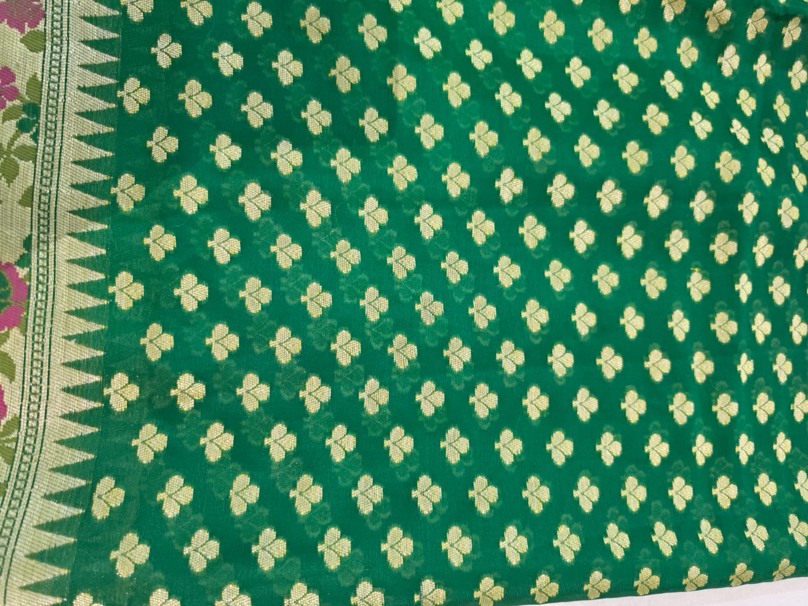 Harit Pushpa Banarasi Pure Silk Chiffon Saree