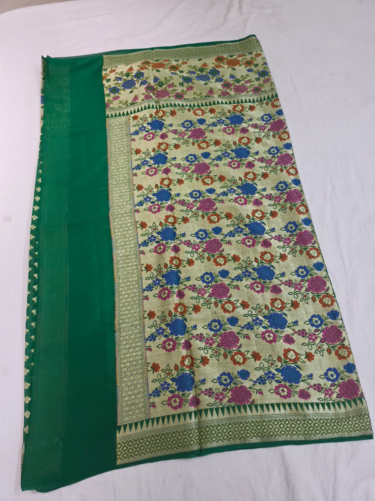 Harit Pushpa Banarasi Pure Silk Chiffon Saree