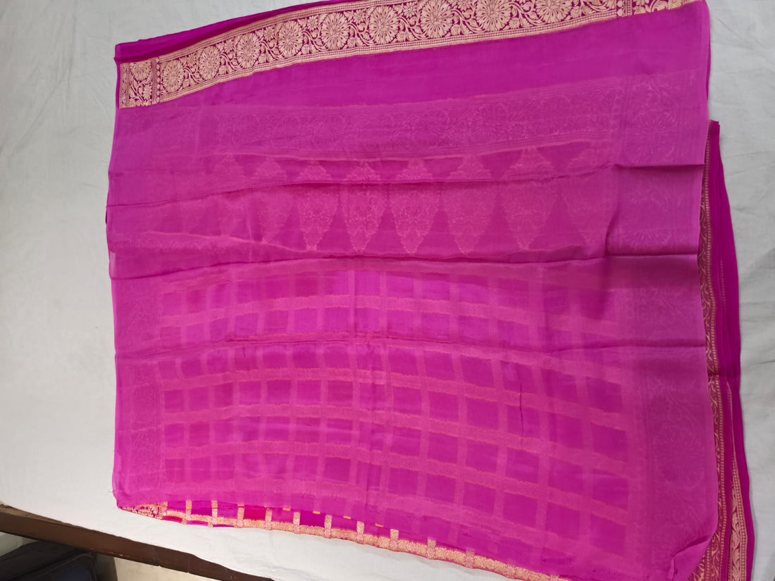 Rangmahal Banarasi Pure Silk Chiffon Saree