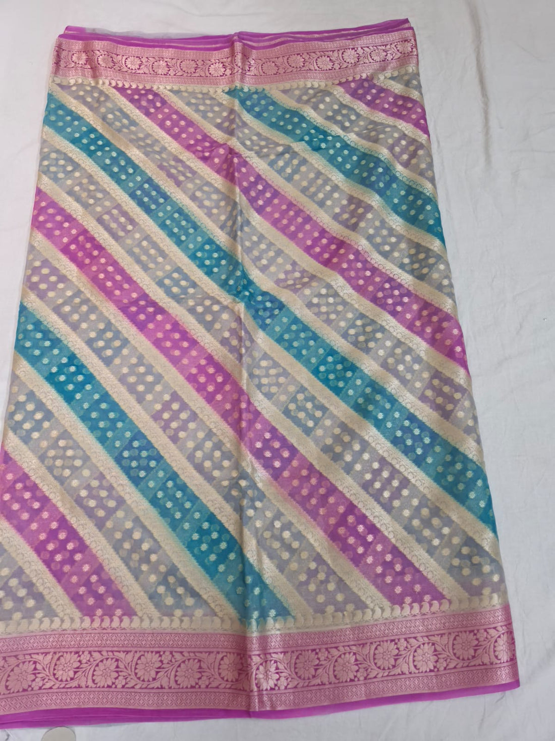 Pushparang Banarasi Pure Silk Chiffon Saree