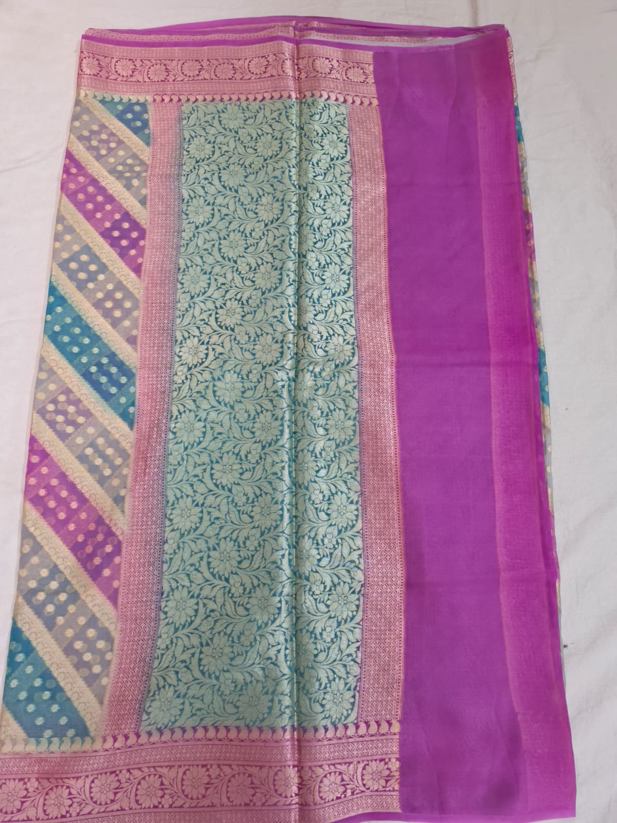 Pushparang Banarasi Pure Silk Chiffon Saree